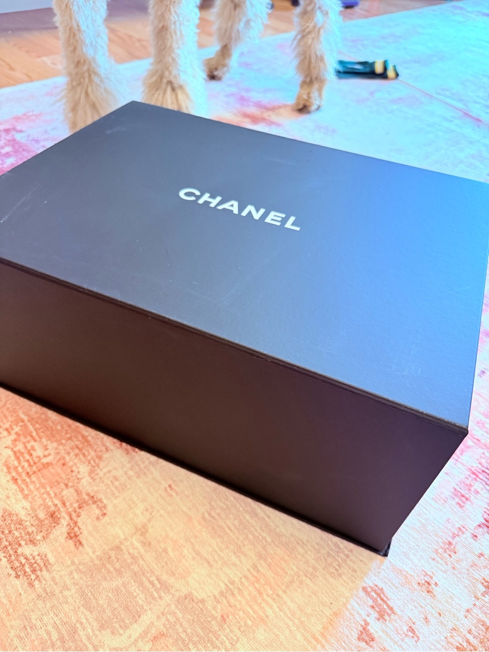 CHANEL Black and White Logo Storage Box
